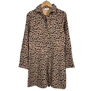 UMgee Animal Print Shirt Dress Button Up Front Long Sleeve Heavy - S